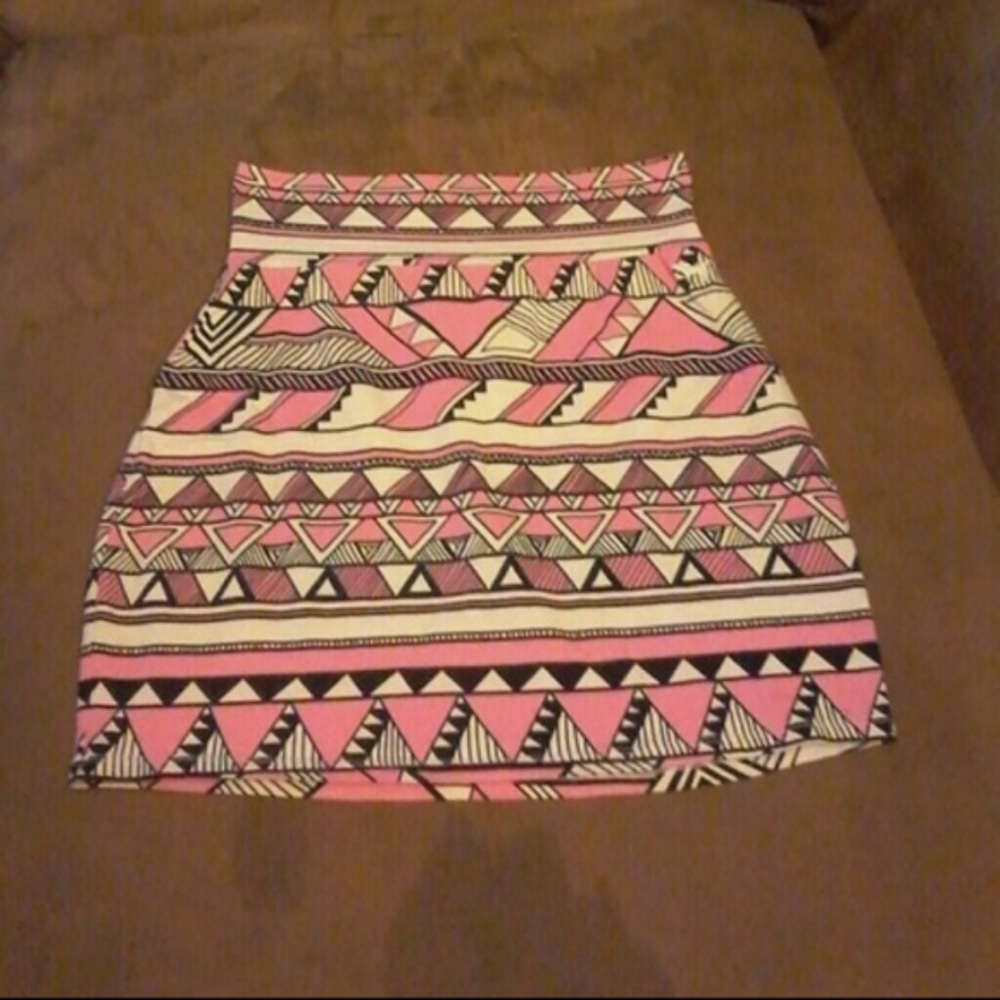 Pink Tribal Bodycon Skirt